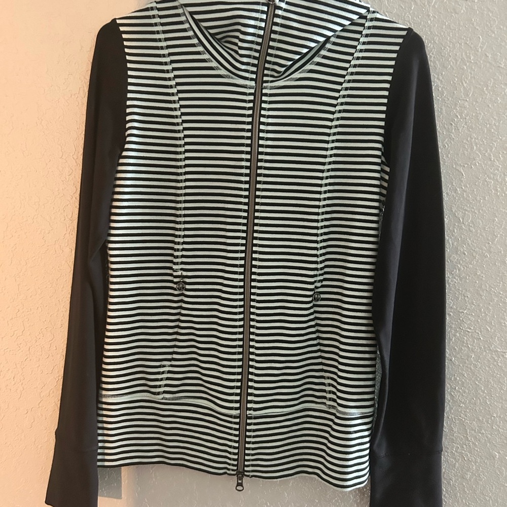 Lululemon Athletica Mint Green and Black Striped Jacket